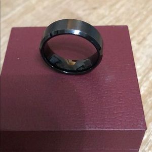 Black tungsten men’s ring